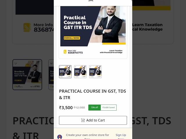 practical course in GST ITR TDS #gst