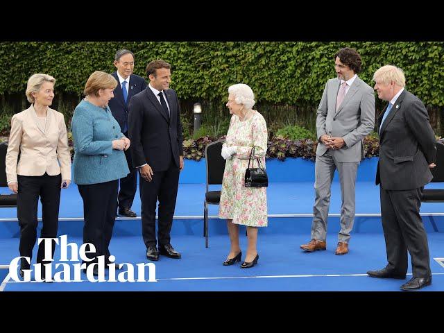 'Enjoying yourself?': Queen jokes with G7 leaders in family photo