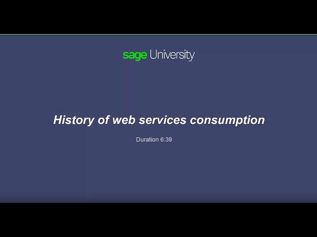 Sage X3  - History of web services consumption