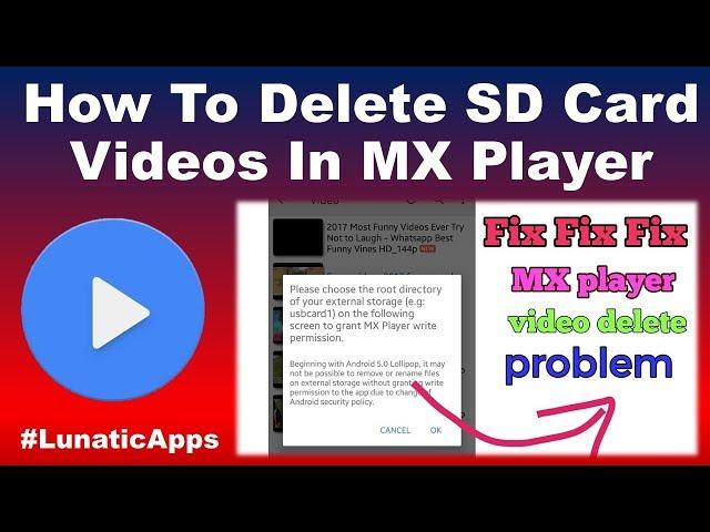 How To Delete SD Card Videos In MX Player - LunaticApps | mx player se video delete kaise kare