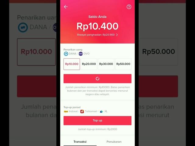 Cara tarik saldo tiktok ke dana