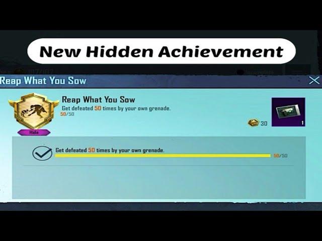 NEW HIDDEN ACHIEVEMENT "REAP WHAT YOU SOW"Nade yourself 50 time, you can complete it in any map