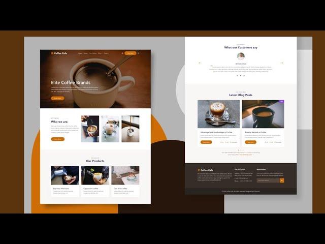 Coffee Cafe Ecommerce Website Template | Free Source Code | #freesourcecode #responsivedesign