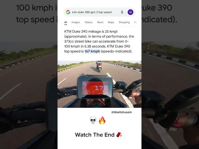 KTM Duke 390 Gen 3 Top Speed | Duke 390 Top Speed | Lucknow #duke390 #btwitshusain