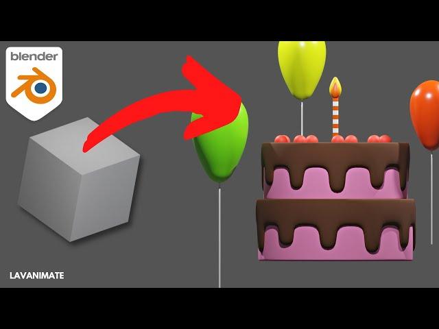 TUTORIAL MODELING 3D BIRTHDAY CAKE  DI BLENDER | TUTORIAL PEMULA BLENDER 3D