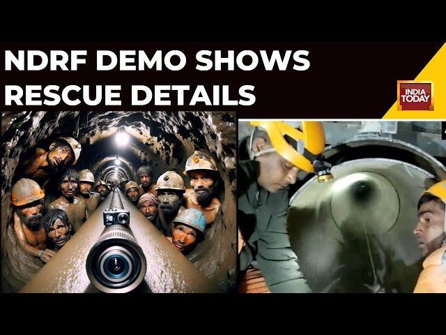 Uttarkashi Tunnel News Updates: NDRF Shows How 41 Stranded Workers Will Be Rescued | Watch Video