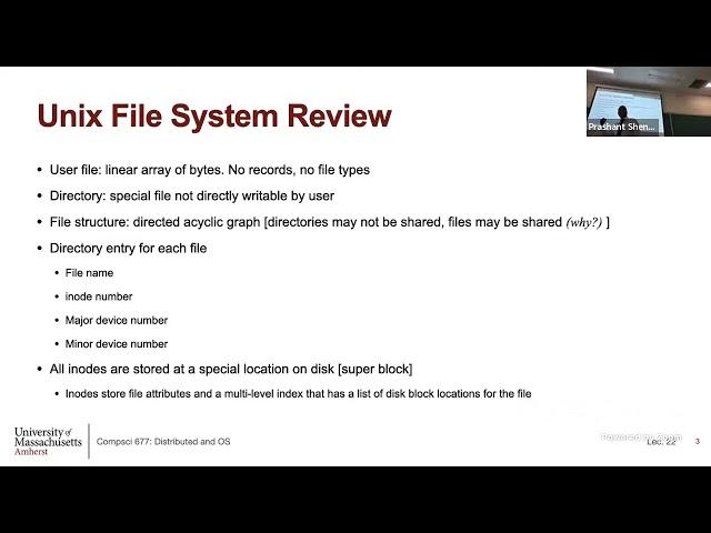 UMass CS677 (Spring'24) - Lecture 22 - Distributed file systems