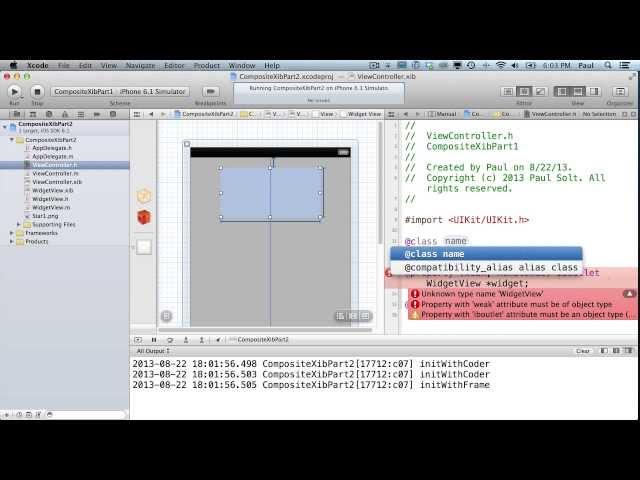 Custom UIView Designed in Interface Builder .xib Xcode 4.6 - Part 2