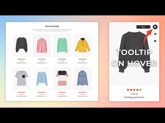 Ecommerce Website Product Grid Page - Tooltip On Hover | HTML, CSS & JavaScript