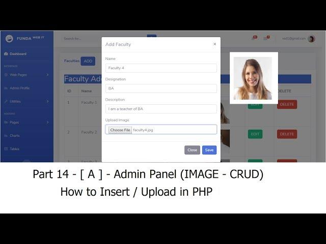 Part 14-[A]-Admin Panel(IMAGE-CRUD): How to Insert/Upload Image in PHP