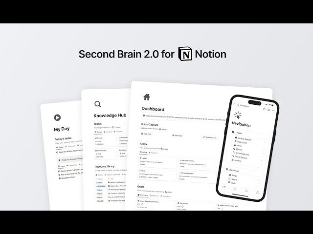 Notion Second Brain 2.0 - Best Notion template to organize your life