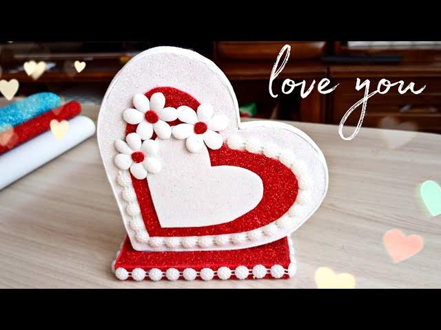 ️Beautiful HEART showpiece for Valentine's day gift and decor. Foam sheet and cardboard crafts.