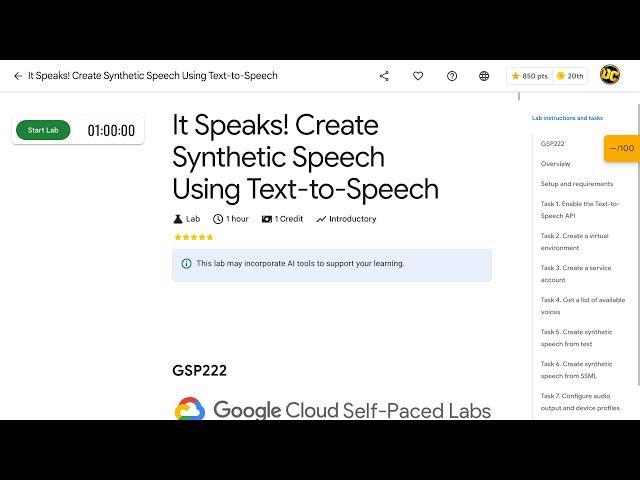 [2024] It Speaks Create Synthetic Speech Using Text to Speech GSP222