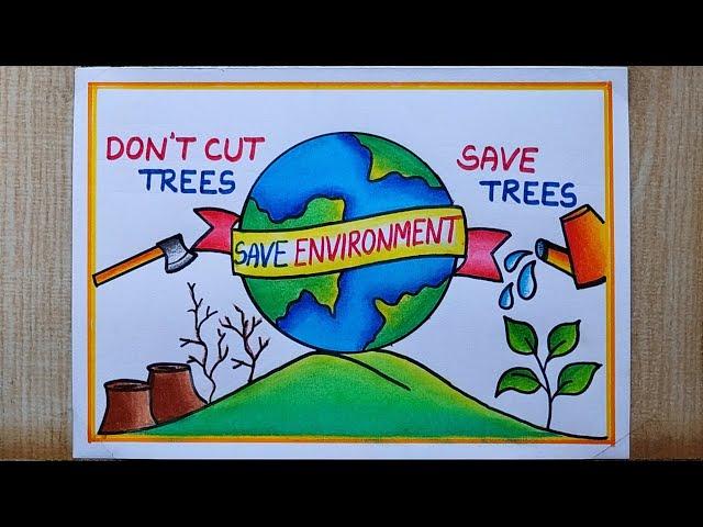 World Environment Day drawing| Save Environment drawing easy| Save Earth poster drawing easy