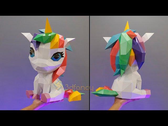 Timelapse Diy 3d Papercraft Unicorn Cute