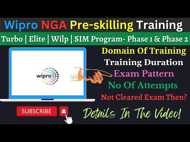 Wipro NGA Pre-skilling Training | Domain, Exam Pattern, No Of Attempts | Turbo, Elite, Wilp, Sim