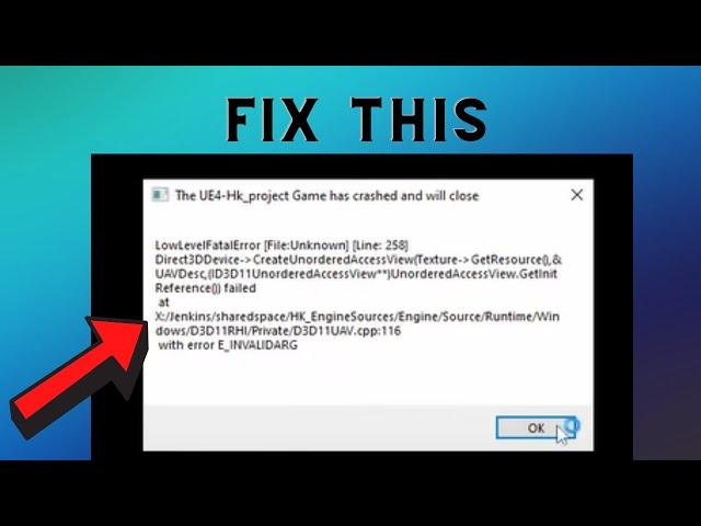 How to fix UnorderedAccressView Error on Stray | The UE4-HK+porject Games has crashed an will close