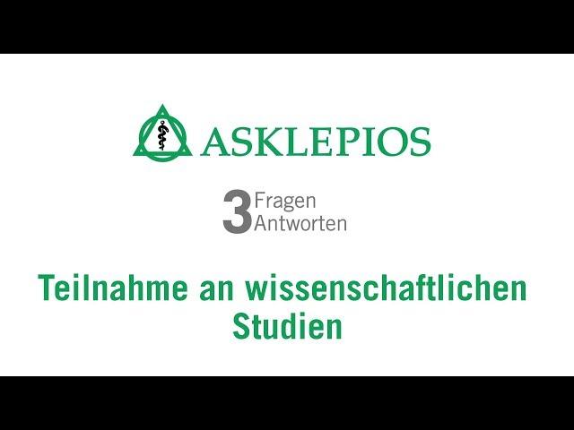 Teilnahme an wissenschaftlichen Studien: 3 Fragen 3 Antworten | Asklepios