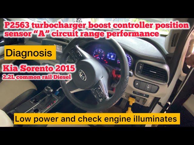 KIA Sorento 2.2L Diesel P2563 Boost pressure controller position “A” range performance diagnosis.