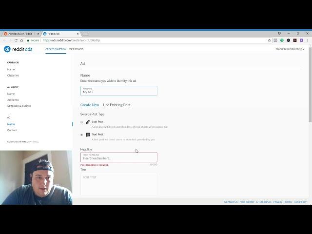 Setting up your first Reddit Ad