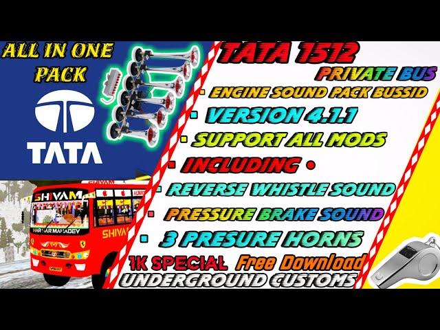 Tata old model engine sound pack bussid !!Support all mods !! 1k special video!! Free download