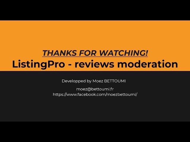 [WordPress ListingPro] - Reviews moderation