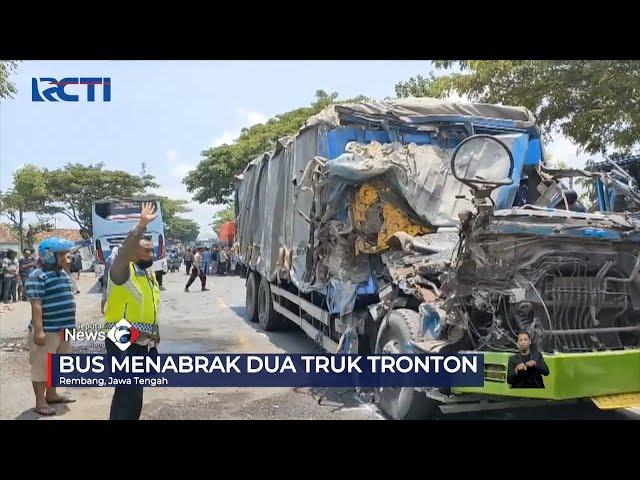 5 Orang Tewas Saat Bus Tabrak 2 Truk di Rembang, Jawa Tengah #SeputariNewsSiang 11/03