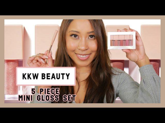 NEW KKW BEAUTY 5 PC Mini Gloss Set SWATCHES + KKW BEAUTY Nude Lip Liner in Nude 2