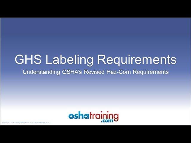 Free OSHA Training Tutorial - Understanding the GHS Labeling System