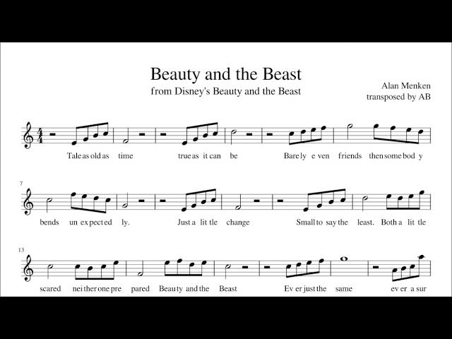 "Beauty and the Beast"  - Sheet Music PDF| Alto Sax Cover | Lyrics