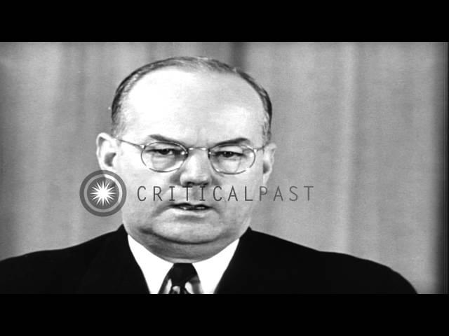 Federal Loan Administrator John W Snyder proposes his reconstruction finance plan...HD Stock Footage