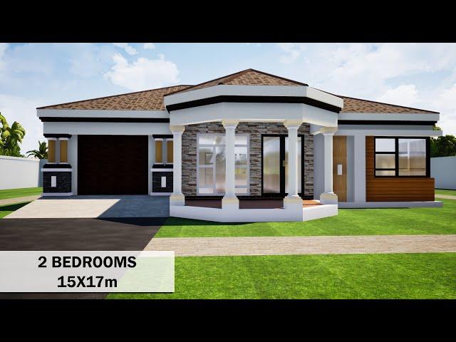 Small house design | 2 Bedroom Small design | 15mx17m