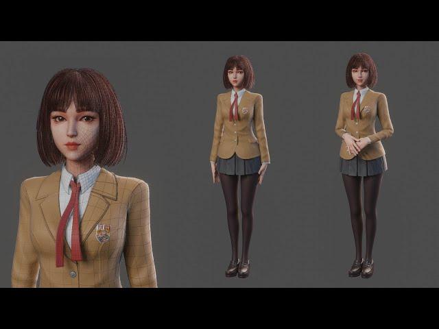 Blender - Girl in Uniform