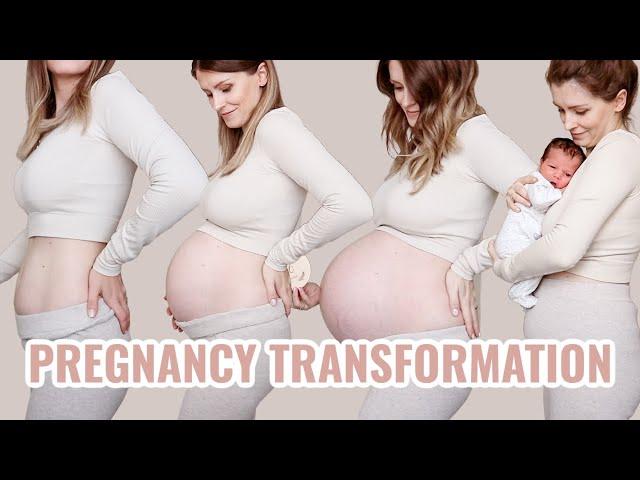 PREGNANCY TRANSFORMATION WEEK BY WEEK BELLY  40 WEEKS IN 2 MINUTES PREGNANCY BUMP PROGRESSION