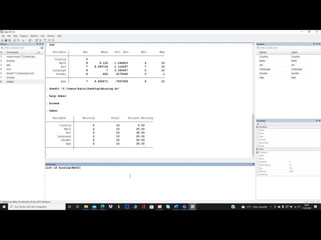 Stata | Missing Values | How to find them and how to treat missing values