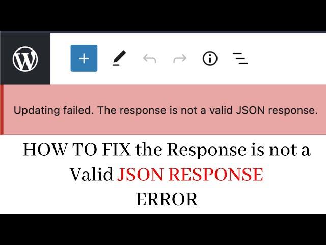 How to Fix the Response is not a Valid JSON Response #wordpress