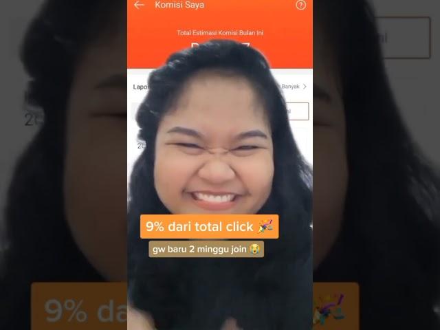 Penghasilan aku dari Shopee Affiliate. Senang banget 