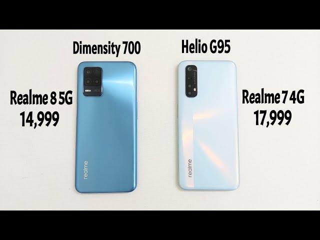 Ralme 8 5G vs Realme 7 SpeedTest! Dimensity 700 vs Helio G95?