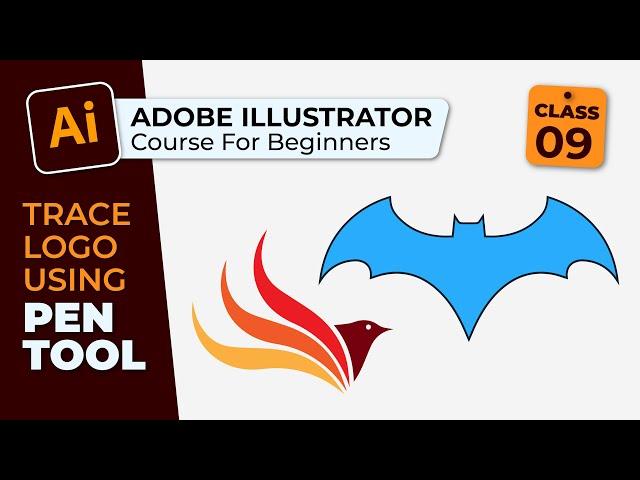 Trace Logo in Illustrator | Adobe Illustrator Course for Beginners | Pen Tool Tracing