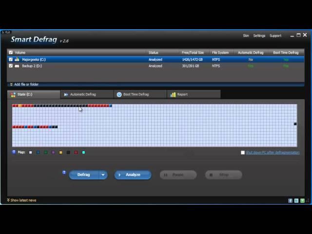 Using IOBit Smart Defrag by Majorgeeks.com