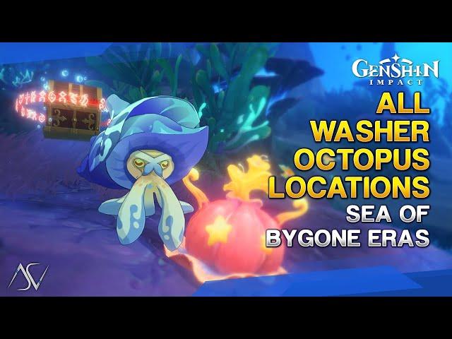 All Washer Octopus Puzzle Locations - Sea of Bygone Eras | Genshin Impact