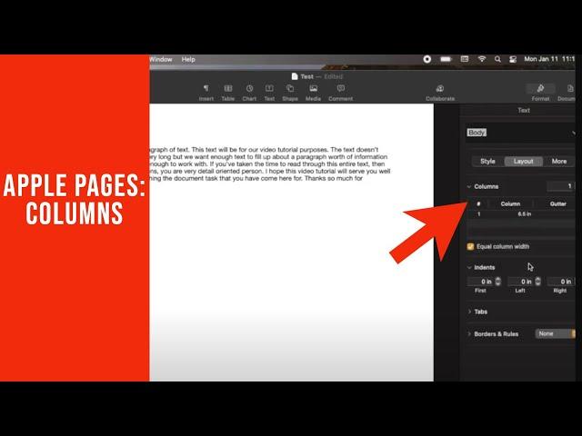 How to Make Multi column Documents in Apple Pages