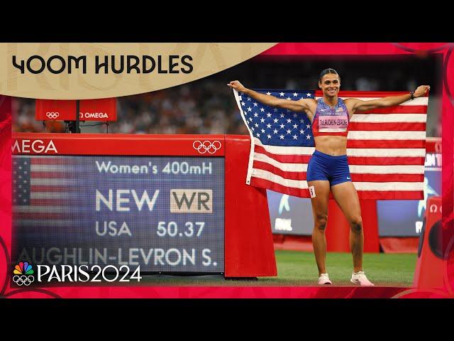 Sydney McLaughlin-Levrone BREAKS WORLD RECORD for 400m hurdles gold | Paris Olympics | NBC Sports