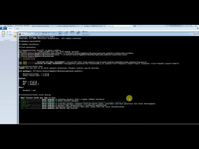 How to Install Ionic Framework & cordova in Windows