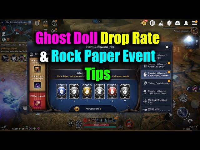 Black Desert Mobile Ghost Doll Drop Rate & Rock Paper Event Tips