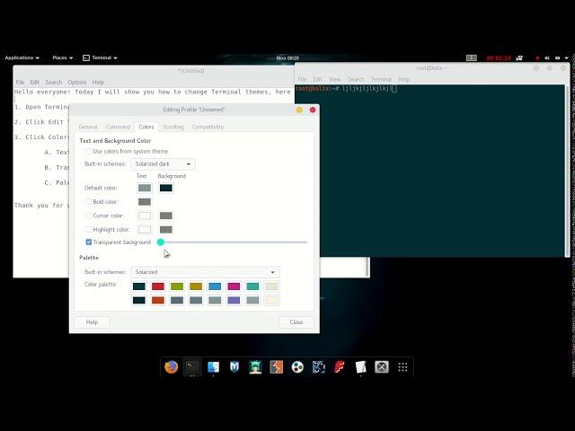 How to change Terminal themes in Kali linux