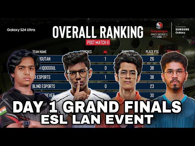 ESL Points Table | Nodwin Gaming Points Table | Day 1 Grand Finals | Snapdragon Pro Series|Lan Event