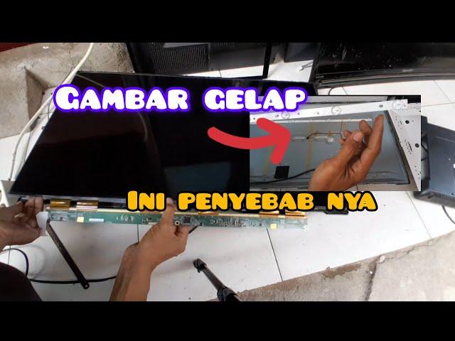 MEMPERBAIKI TV LG GAMBAR GELAP||32LJ500D#servistvled