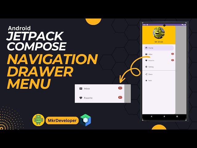 NAVIGATION DRAWER MENU - with badges - Android Jetpack Compose