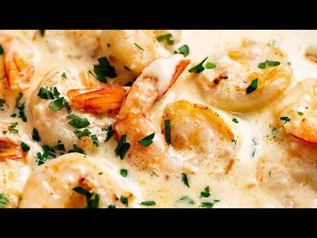 Creamy Garlic Prawns (Shrimp)